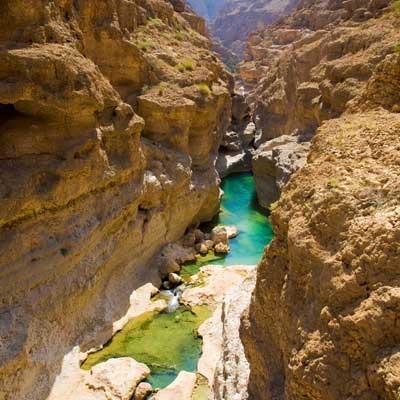 que faire en Oman : visiter Wadi Shab